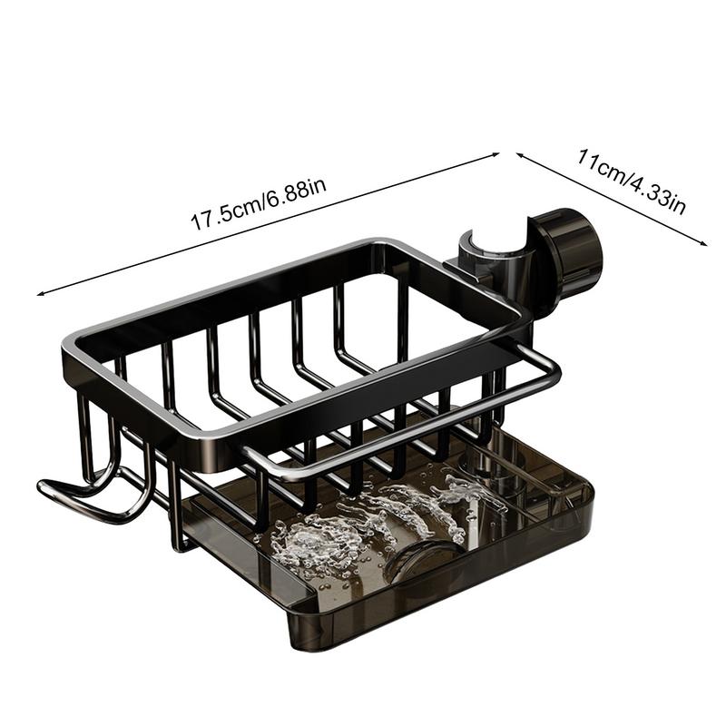 Kitchen sink faucet storage rack Versatile Faucet Drain Organizer Kitchen Sink Sponge Holder Faucet Storage Basket For Desktop