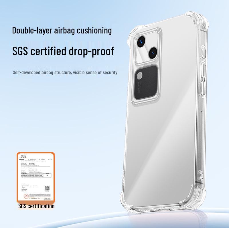 Compatible with Vivo S18 Transparent Phone Case: S18pro/S18e Airbag Four-Corner Drop-Proof TPU with High-Grade Feel.