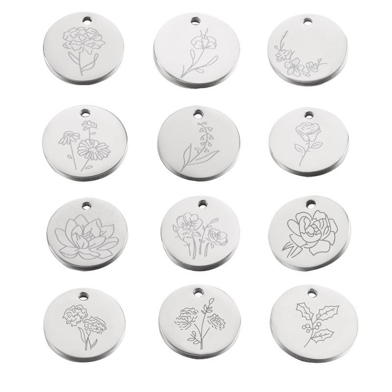 Personalized December Birth Flower Pendant for Couples February