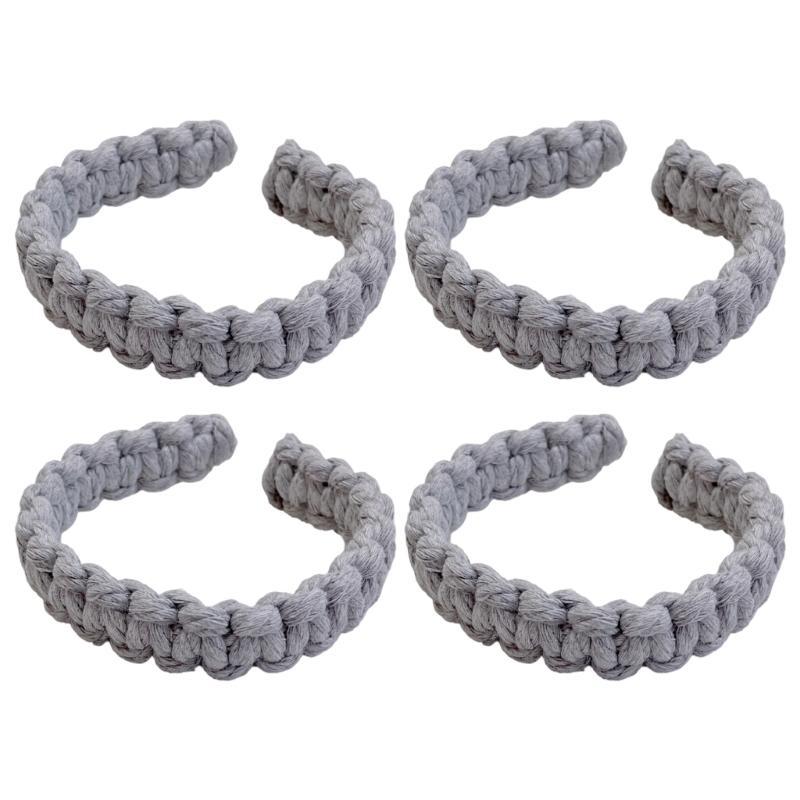 Natural Fiber Curtain Tie Set of 4 Woven Rope Window Drape Tiebacks Decoration