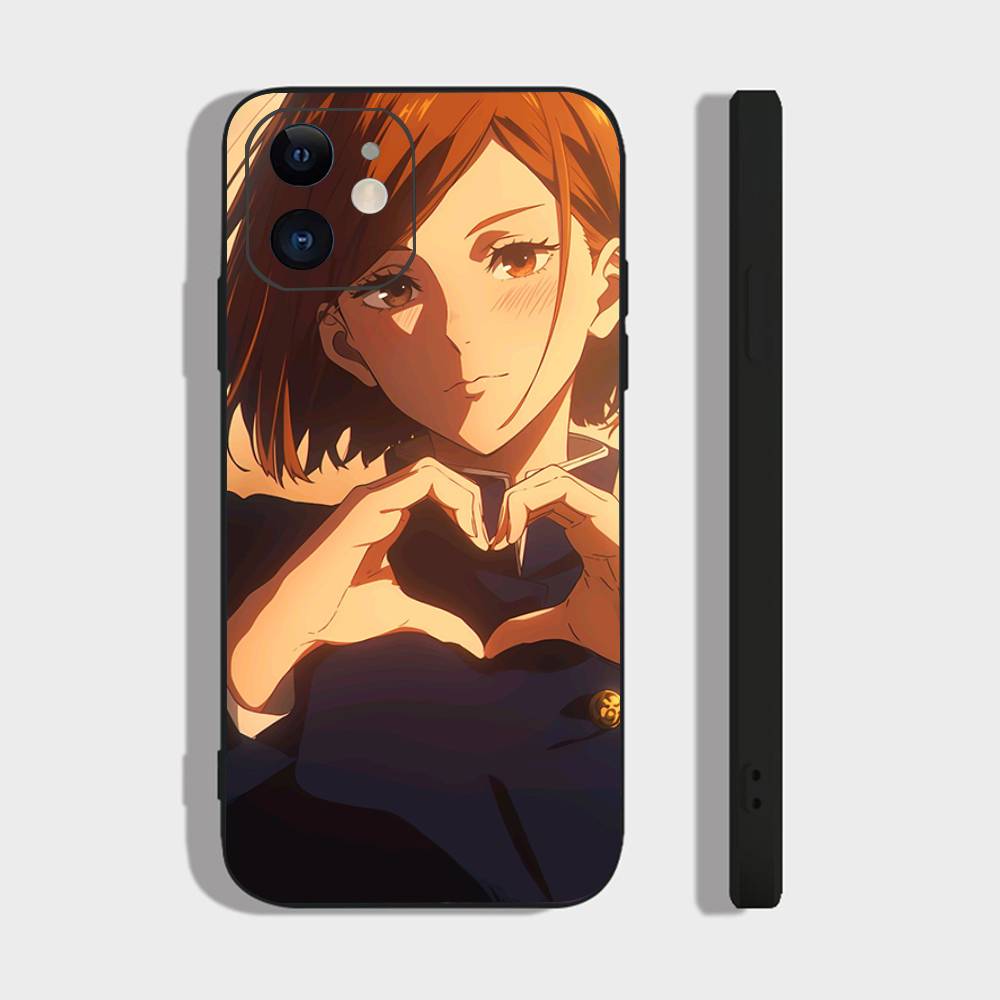 Kugisaki Nobara Anime Jujutsu Kaisen Phone Case For IPhone 17 Air 16 15 14 13 Pro Max 11 12 Black Silicone Cover