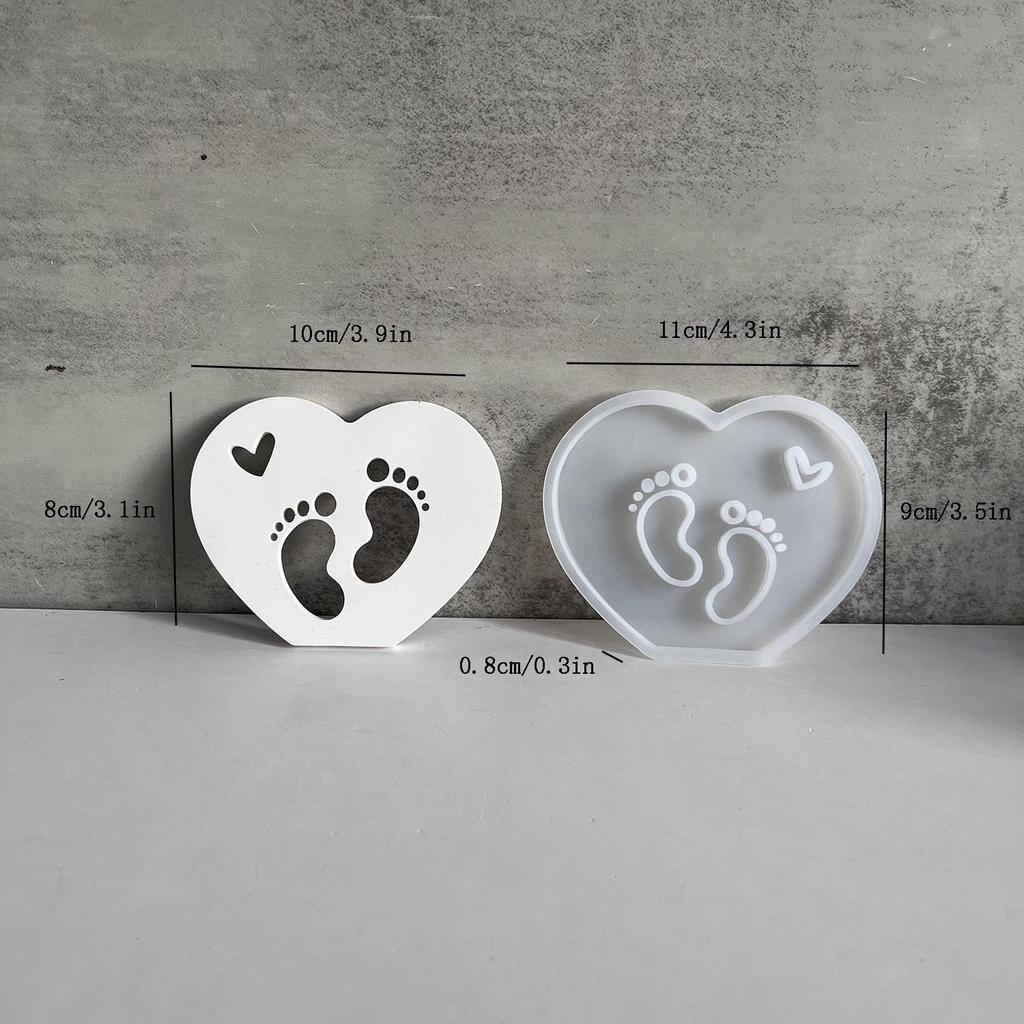 Mother's Day Heart-shaped Ambient Light Silicone Mold Mama Love Mother Portrait Decorative Plaster Drip Mold