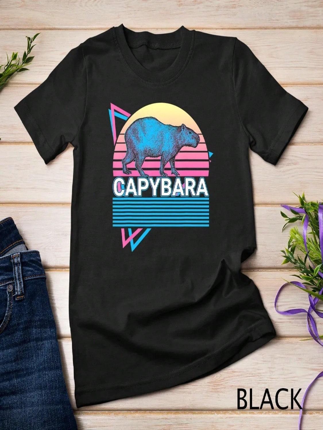 Capybara Retro T Shirt S разноцветный