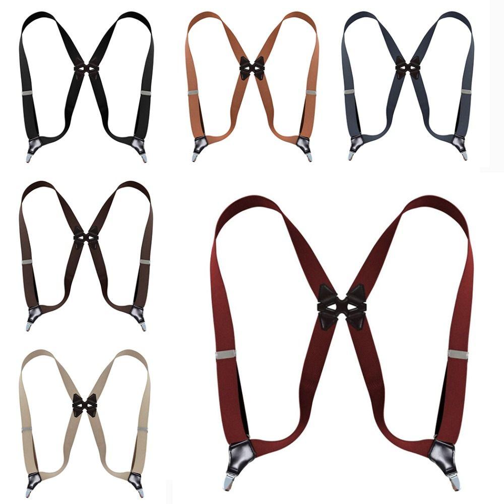 Adjustable Men's Suspenders Braces X Shape Trouser Straps Belt Braces Suspenders  Wedding Party