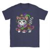 Unisex T-Shirt Mardi Gras Katze Großartig Reines Baumwoll-T-Shirts Kurzarm T-Shirt Rundhals Kleidung Drucken