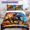 3PC Custom Name Rider Fire Horse Bedding Set Printed  Bedding Set Duvet Cover Closure Includes 1 Duvet Cover & 31 Pillowcases for Bedroom