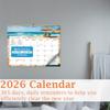 Wandkalender 2026 - Stilvoller Jahresplaner mit großen Feldern, Perfekt für Zuhause, Schule, Einfache Planung & Zielverfolgung