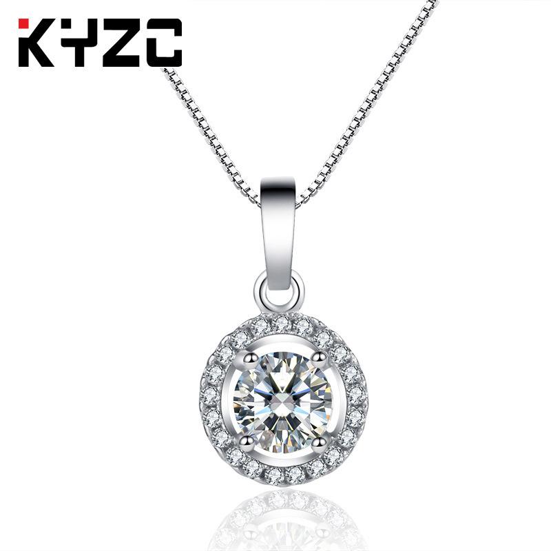 Source Classic Round Diamond Necklace Zircon Pendant Necklace Women'S Jewelry
