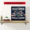 Seattle Seahawks Personalized Text Diamond Painting Round Diamond Mosaic Rhinestones Diamond Embroidery Craft Kit Wall Decor Without Frame
