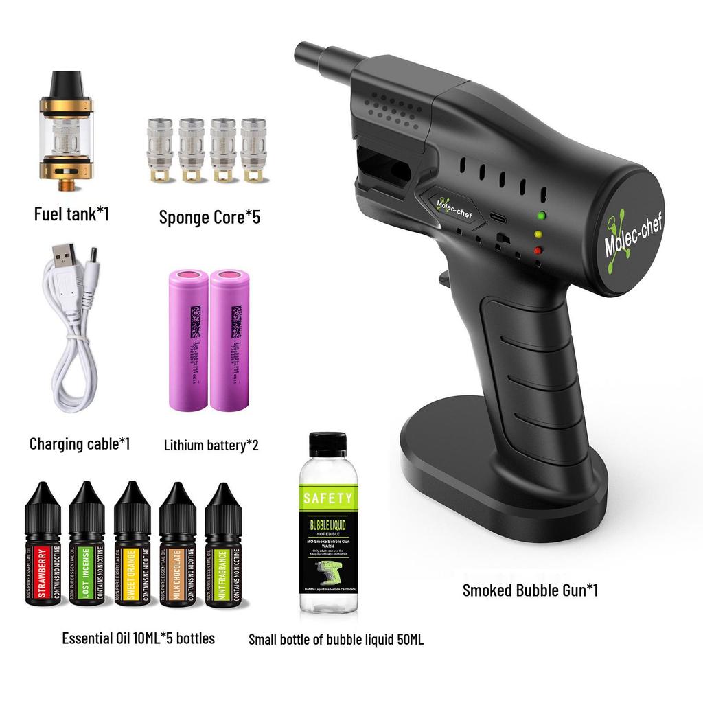 Spanish Molecular Gastronomy Smoked Bubble Gun for Creative Cocktails and Aromatic Dishes