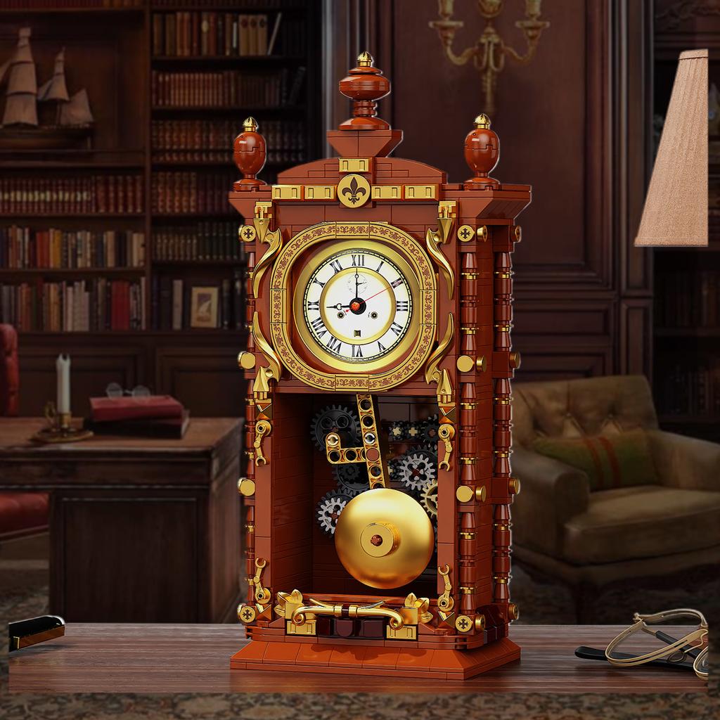 751PCS Traditional Retro Series Swing Clock Construction Bricks Featuring Pendulum Construction Brick Kit Gift Idea ideal for Children Adult