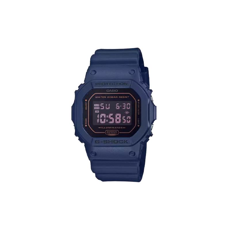 CASIO G-SHOC series 200 meters waterproof Quartz resin strap men's watch black dial DW-5600BBM-2 blue
