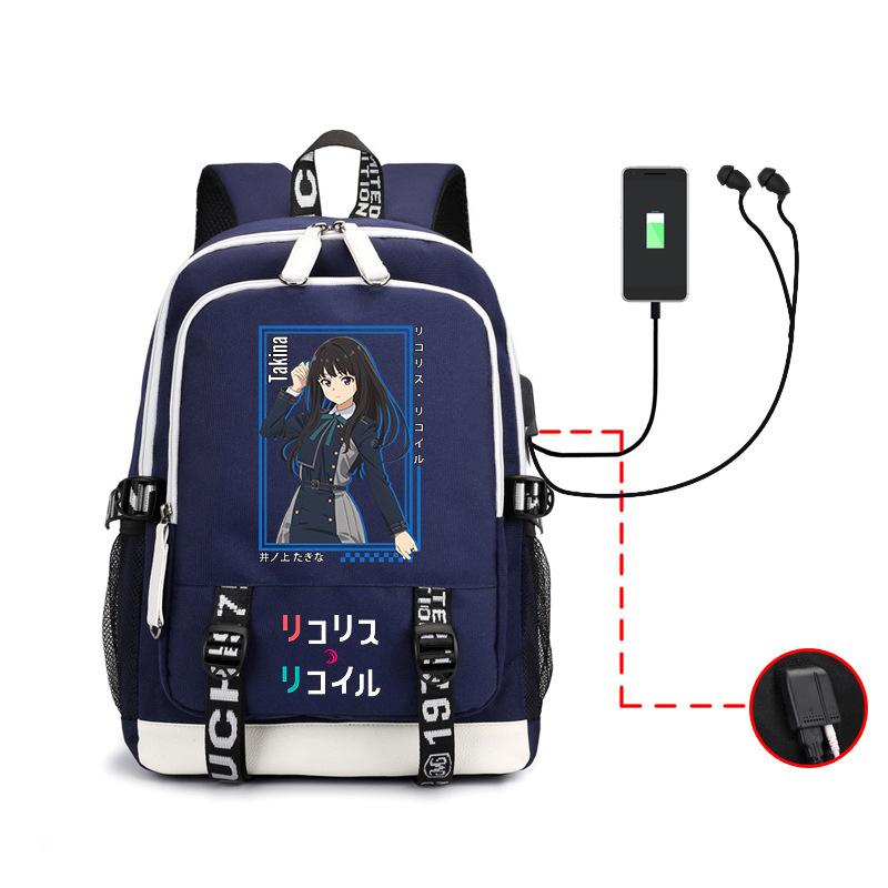 Student School Bag Anime Lycoris Recoil, Outdoor Large Capacity Backpack
