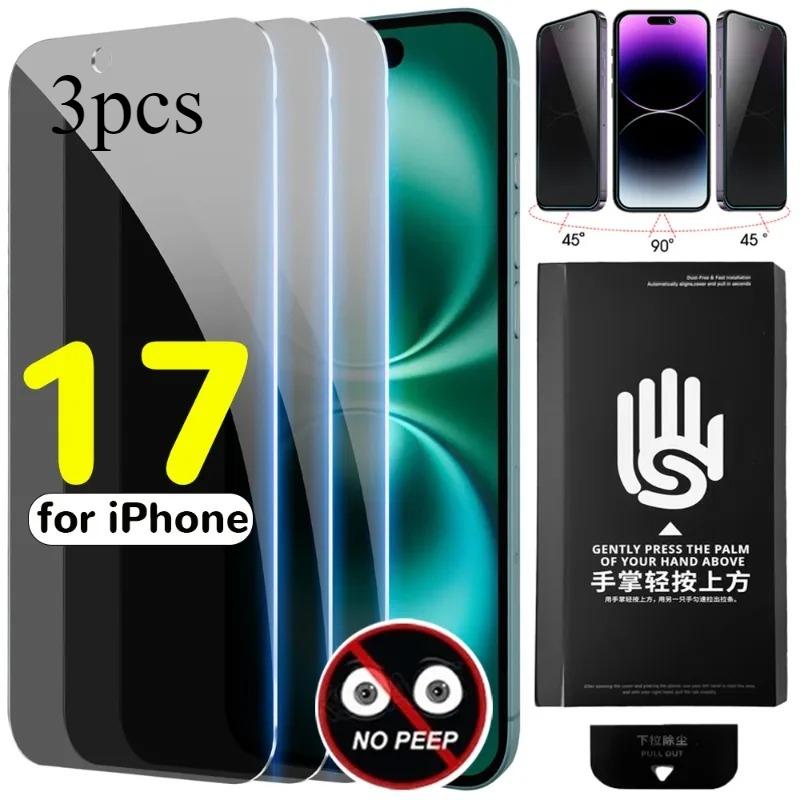 

3PCSFilmes de vidro temperado anti-espião para iPhone 17 ProMax/17/17 Pro/17 Protetor de tela de privacidade inquebrável com kit de fácil instalação for iPhone 17 Pro