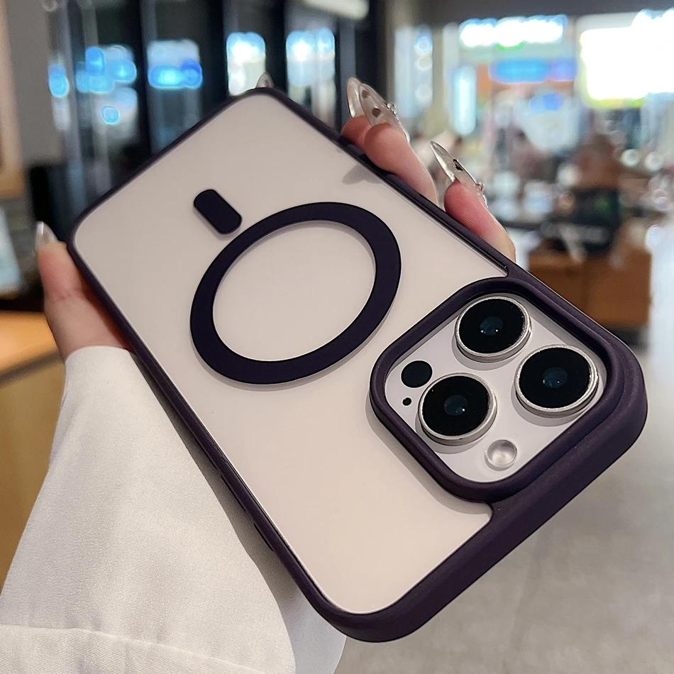 Desert Gold 16 pro max Case Magnetic for For Iphone X XR XS 13 11 1 12 14 16 Pro Max Plus Case Silicone Wireless Charge Clear Cover