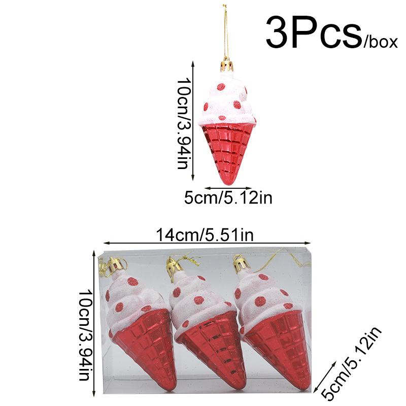 3/6Pcs/Pack Home Decoration New Year Plastic DIY Christmas High Quality Hanging Pendant Lollipop Gifts