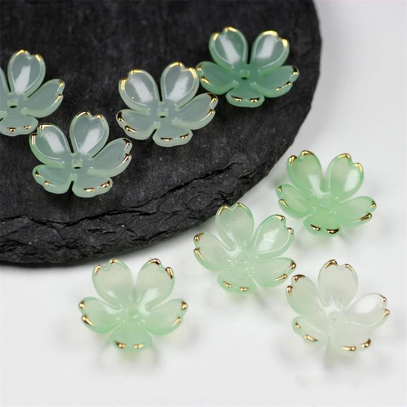

50Pcs/Lot 19MM New Torus Acrylic Flower Beads Petals Charm Connectors Diy Earrings hair Jewelry Making Resin Acessories