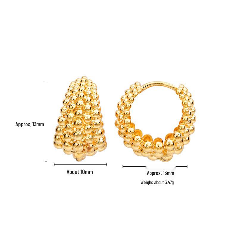 

Серьги-клипсы из стерлингового серебра 925 пробы с металлическим шариком в стиле французского ретро - Элегантные, Модные, Высококлассные украшения Sterling Silver золотой