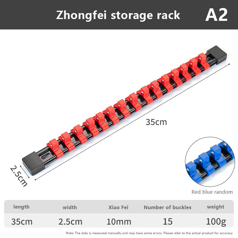ABS-hylsor Organizer Hållare Brickor För Verktygslådor, 1/4 , 3/8, 1/2, Bärbar Monterbar Glidande Ställ Hylsa Rälsställ Verktyg