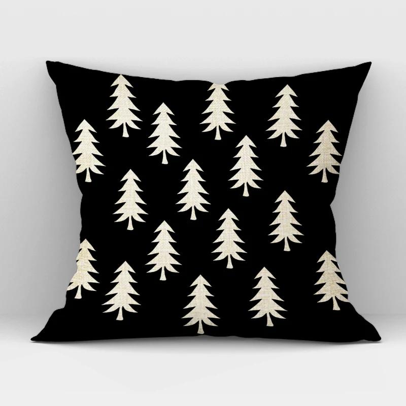 

Наволочка в скандинавском стиле, черно-белая декоративная наволочка, наволочка для дивана с принтом листьев деревьев 450mm*450mm