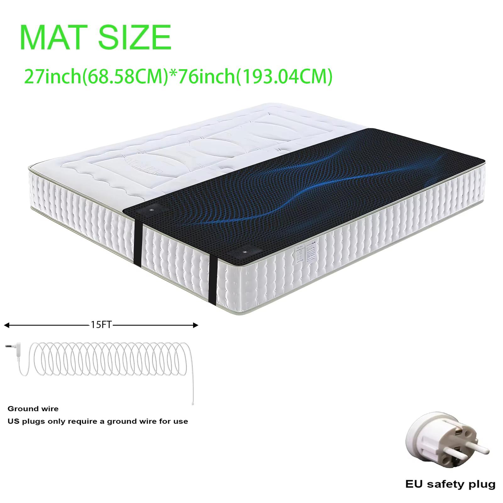 

Заземляющий коврик 27×76 дюймов для лучшего сна, облегчения боли и снижения стресса - Заземляющий коврик с заземляющим шнуром, идеально подходит для сна EU Plug чёрный