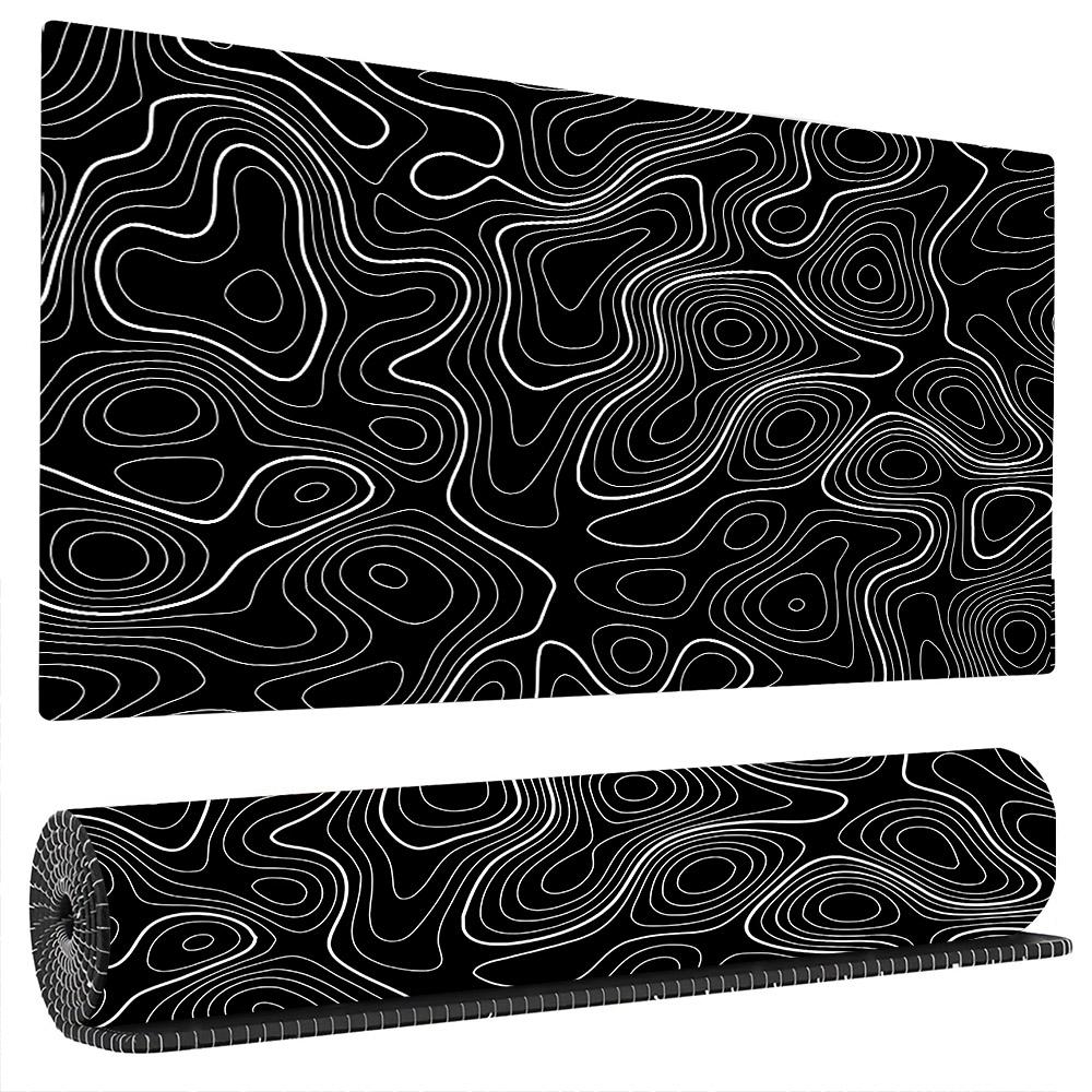 Emerald Gold Wave Texture Xxl Mousepad Abstract Marble Art Print Lock Edge NonSlip Desktop Table Mat For Gamer Office