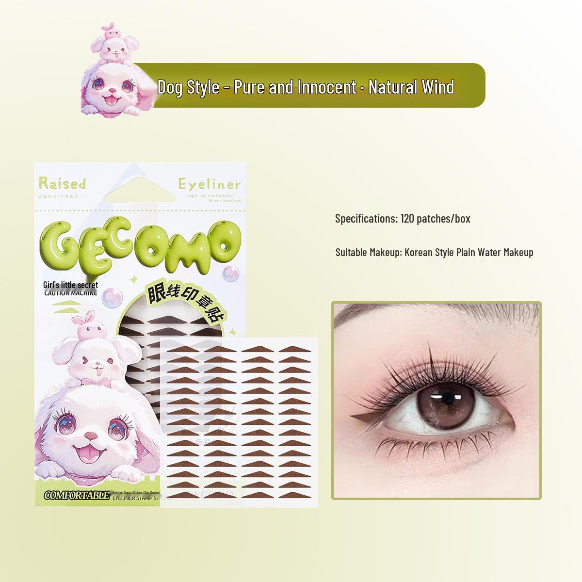 GECOMO One-Press Eyeliner Stamp for Puffy Eyelids - Waterproof & Sweatproof