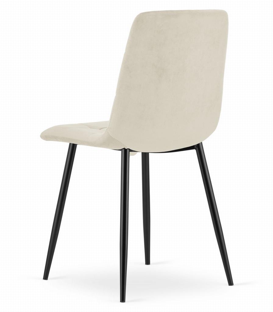 KARA chair - light beige velvet / black legs x 2