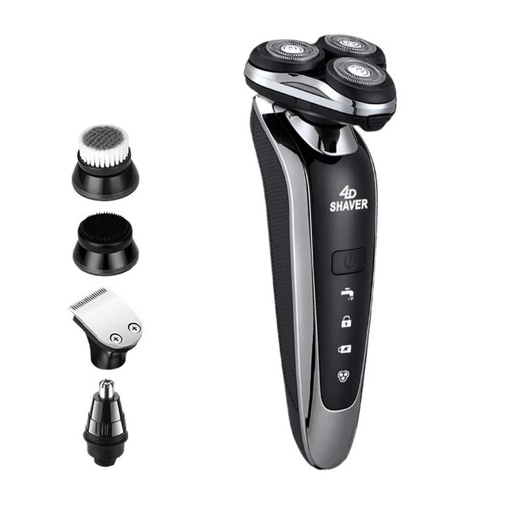 Electric Shaver for Men 3 Floating Heads Beard Razor Hair Clipper Facial Cleaner Massager Nose