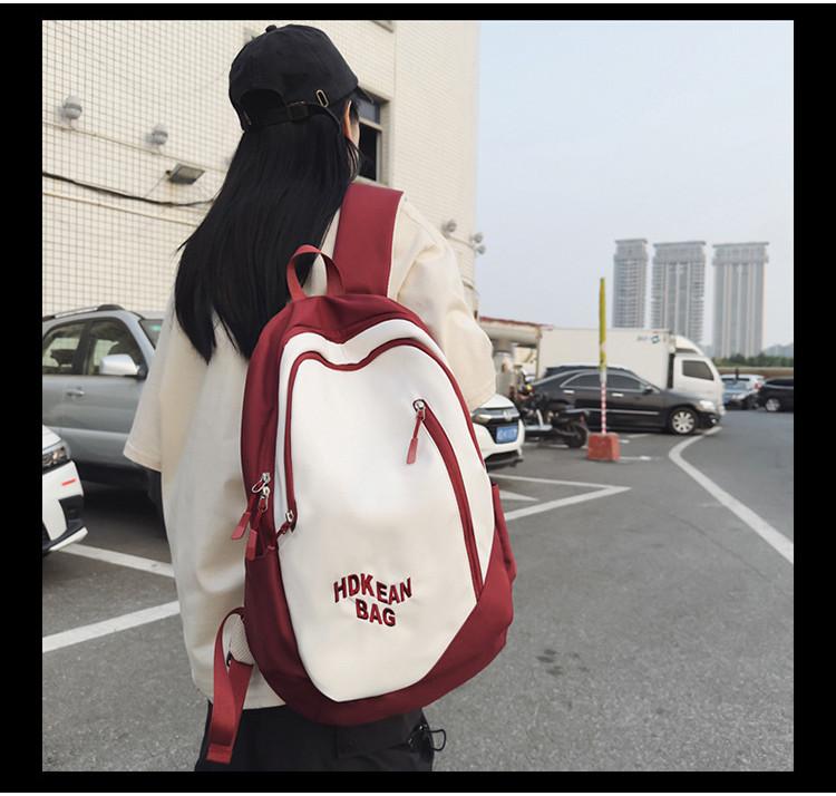 Three-layer Alphabet Design Couple Backpack For Middle School Girls