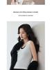 2026 Spring Women's Modal Camisole Vest: Color Block, Wide Straps, Slim Fit, Sleeveless Top