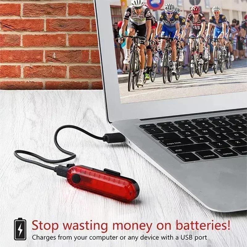 Bicycle Rear Light Ultralight Brightness Bicycle Taillight USB Rechargeable Mtb Night Riding Warning Lamp Cycling Accessories