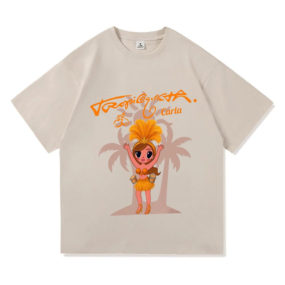KAROL G Tropicoqueta T-shirt Short Sleeve Cotton Women Tshirts Casual 2025 Album Graphic Print T Shirt Singer Fashion Girl Tees
