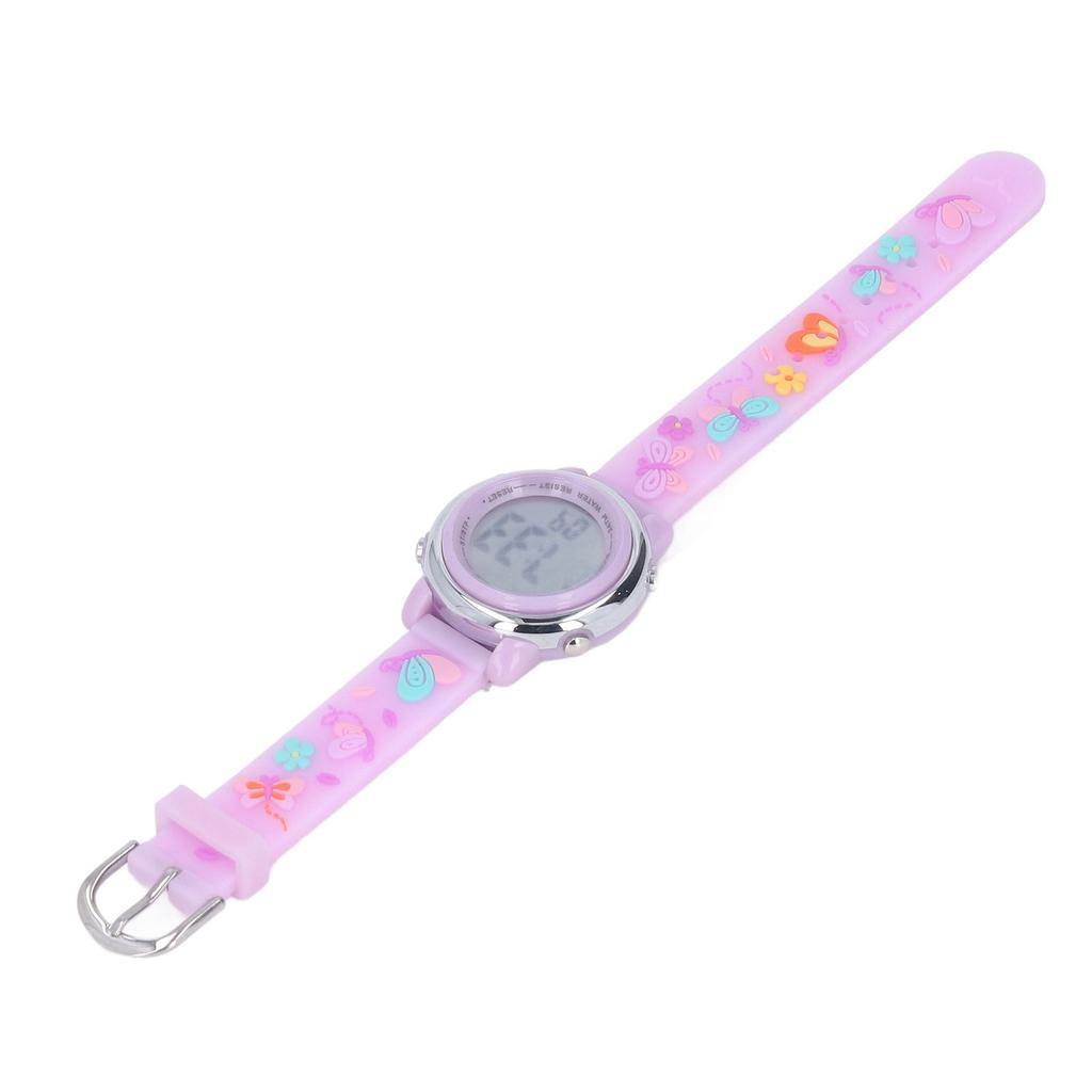 Zegarek LED dla dzieci Wodoodporny Podświetlany Kreskówkowy Cyfrowy Zegarek Dziecięcy z Budzikiem Stoper dla 3 do