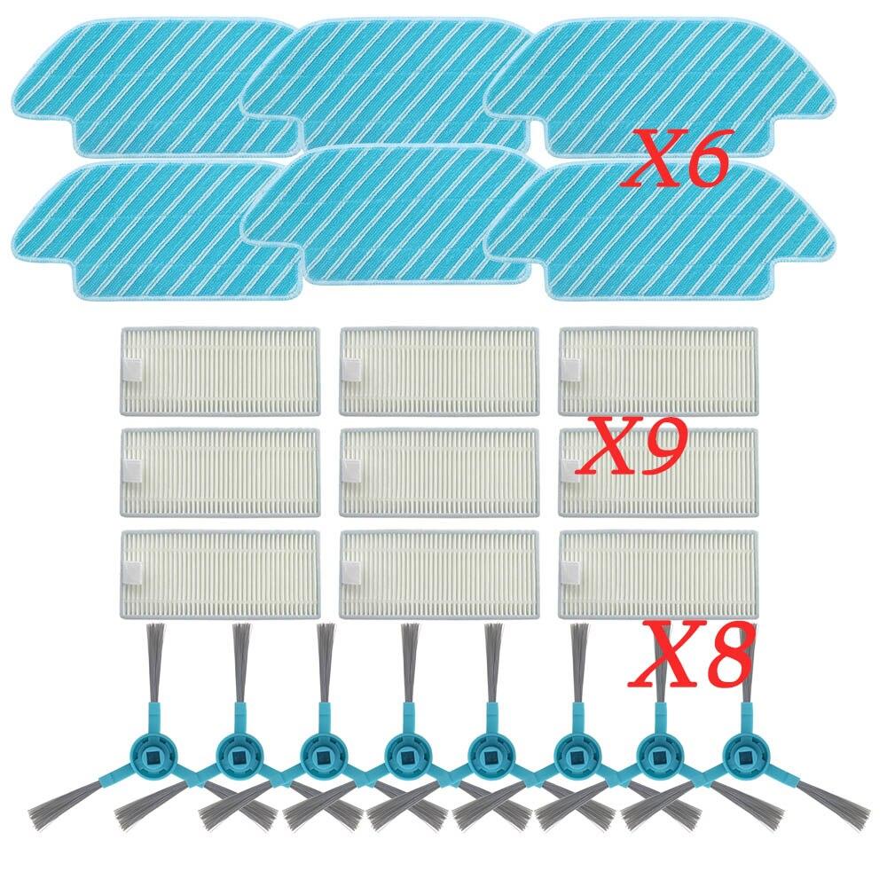 Rollenbürste Seitenbürste für Cecotec Conga 4090 5090 6090 Staubsauger, HEPA-Filter-Reinigungsmop