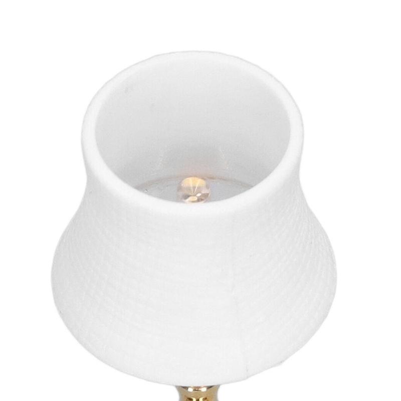 Lampshade Bedroom Table Lamp Miniature Furniture Model Doll Houses Accessory Realistic Lighting Toy Playset 1:12