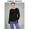 UR 2026 Women's Pleated Tie Cotton Long Sleeve T-Shirt
