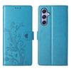 For Samsung Galaxy A16 5G/4G Wallet Case Butterfly Floral Imprint PU Leather Phone Cover with Wrist Strap