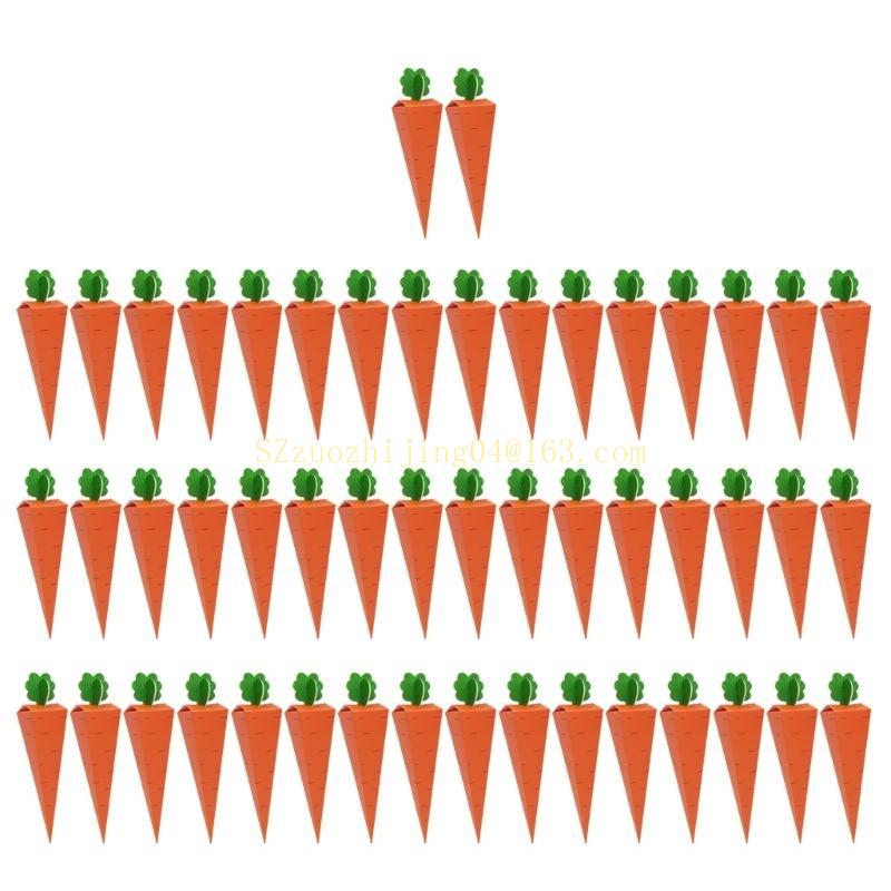 Pack of 50 Carrot Gift Boxes Carrot Candy Boxes Carrot Theme Charm Box for Candy top sale China Mainland