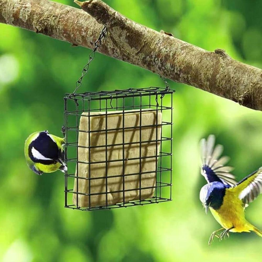 Square Suet Ball Bird Feeder Rust Resistant Bird Food Container Bird Food Device  Tree Hanging