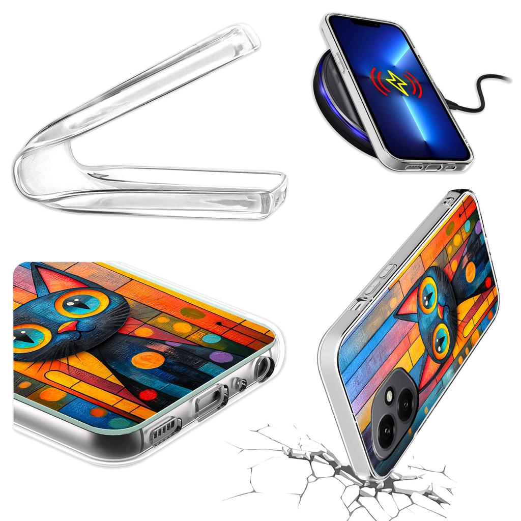 Etui Do Honor X7D / 400 Smart Obudowa Foto Case Plecki Kotek + Szkło 9H