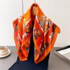 Luxury Design Print Silk Square Scarf Women Soft Satin Hairband Neckerchief Fashion Hijab Headband Foulard Bag Ribbons Gift