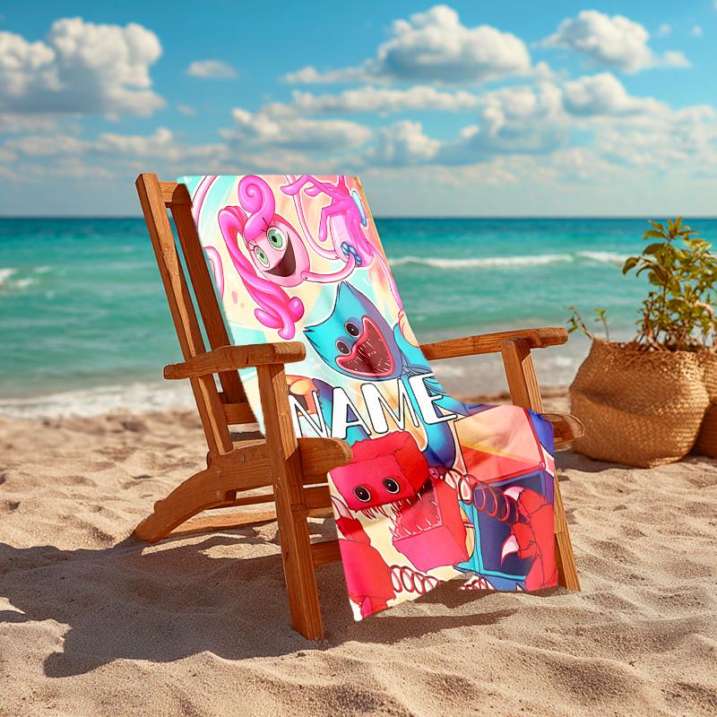 Personalized Customized Proof Beach Towel with Poppy Playtime Pattern - Soft, Absorbent,quick-drying,perfect Swimming,camping&bathing