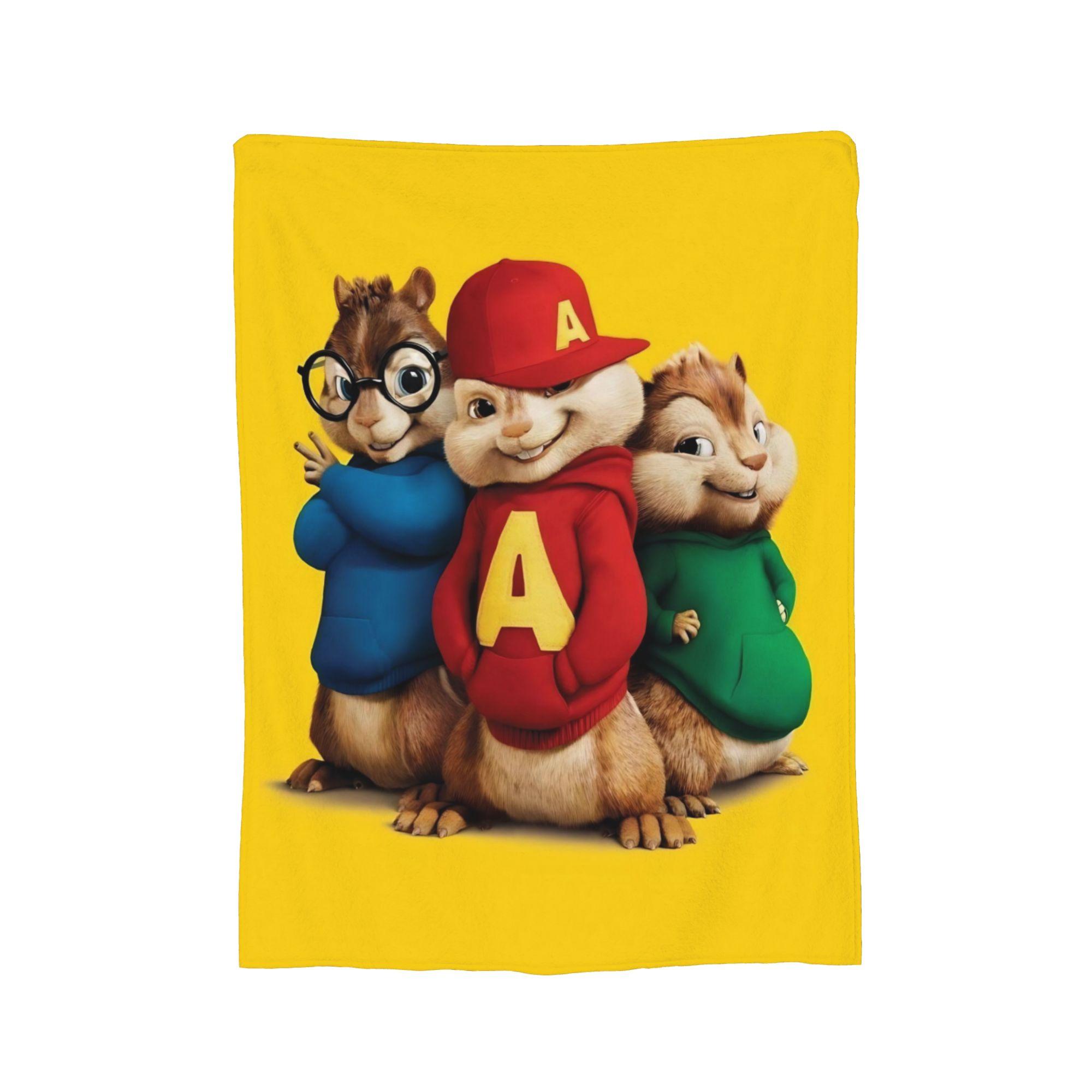 

A-Alvin and the Chipmunks Blanket Cover Plush Throw Blanket Bedding Couch Personalised Soft Warm Bedsprea, 180x230cm