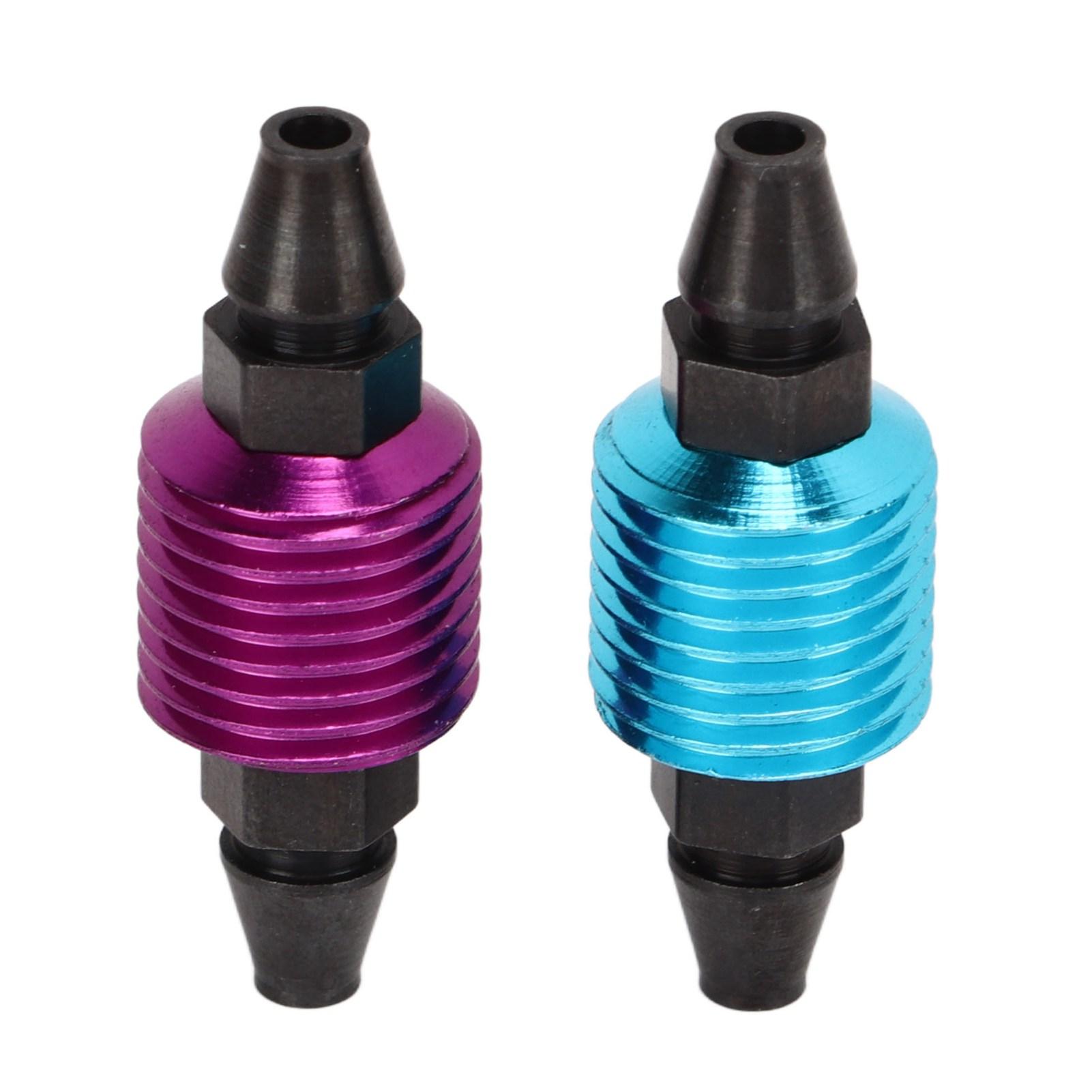 

2Pcs RC Aluminum Fuel Tank Air Cooler Universal RC Car Engine Accessories for HSP 1/8 1/10 94122 94188 RC Car Blue Purple
