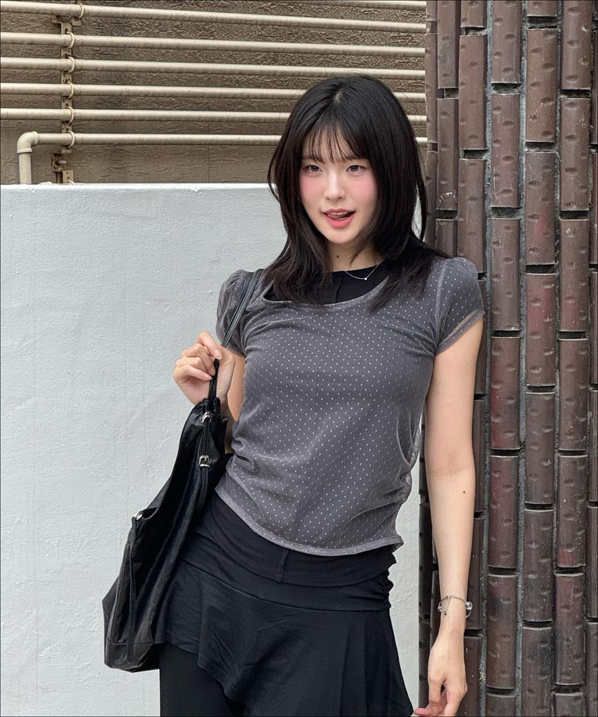 MIXXO Dot See-Through Layered T-Shirt_Miwlwg304A Miwhwg53Qa