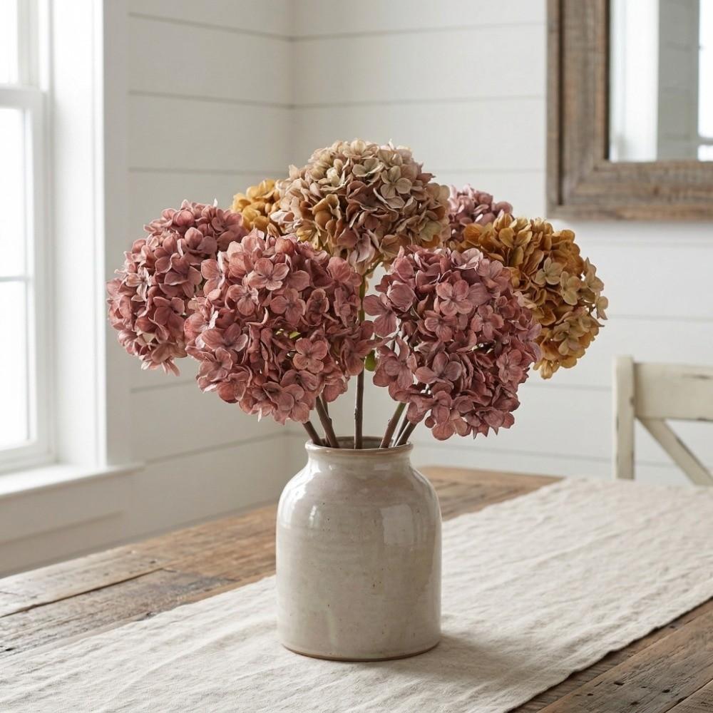 Handmade Artificial Hydrangea Flower Hydrangea Macrophylla Fake Flower  Mother's Day Gift