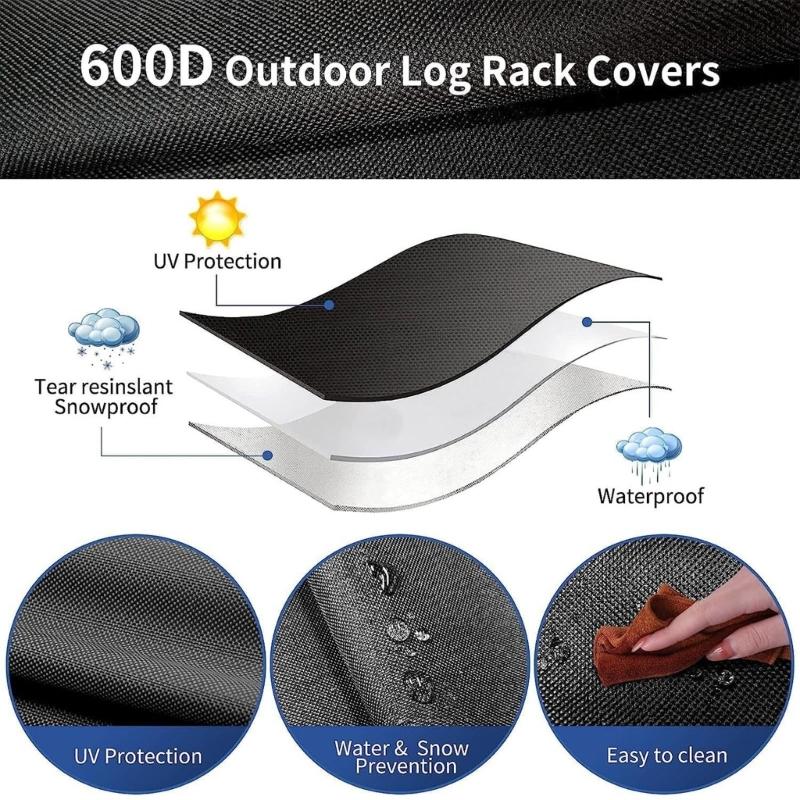 Portable Firewood Protective Cover With Breathable Design For Moisture Prevention And Easy Folding