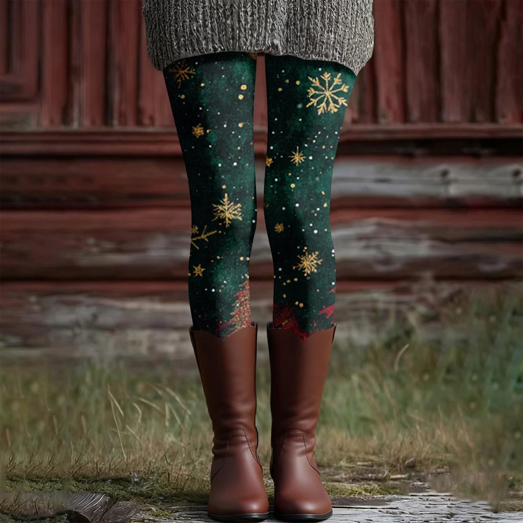 Damen Casual Mode Outdoor Halloween Bedruckte Slim Elastische Yogahose Cropped Hose