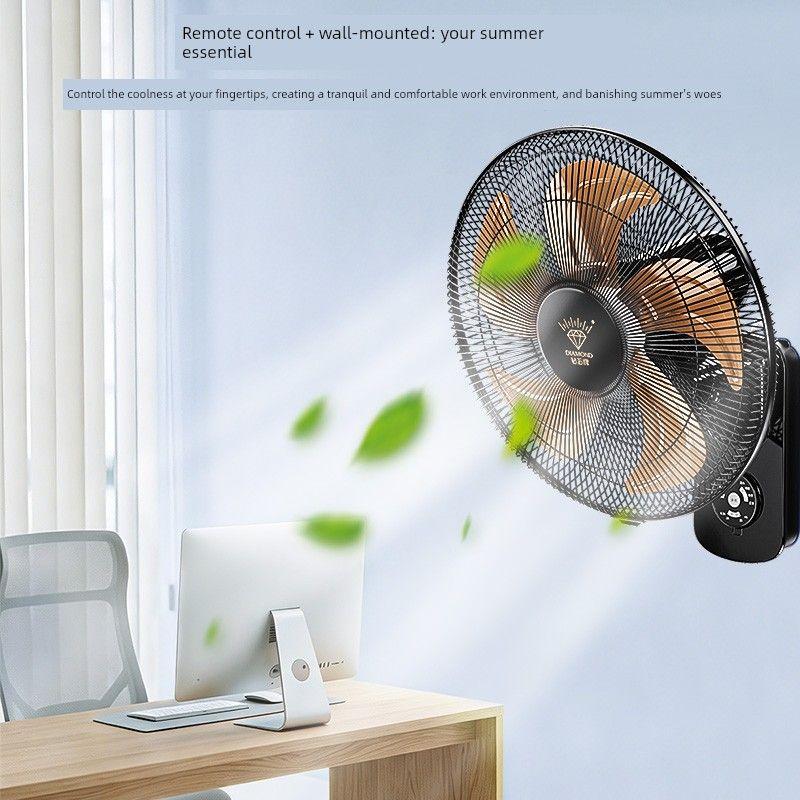 Brand Wall-Mounted Electric Fan for Home Use, Strong Wind, Wall-Mounted, Commercial and Industrial Use, Oscillating, Remote Control, 2026 New Model